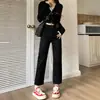 Jeans Negros de Moda de Pierna Recta para Mujer, Nuevo Estilo Otoño/Invierno 2025, Petite, Forrados de Polar, Pantalones Cigarette de Cintura Alta para Invierno
