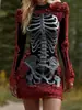Site independente transfronteiriço internacional Vestido bodycon feminino gótico fantasia de Halloween vestido justo