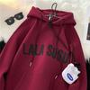 Moletom Casual com Capuz e Forrado de Lã da Marca Fashiony Americano Solto Jaqueta Masculina de Moda Juvenil Retrô