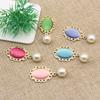 Pingente de pérola embutido de 13*18mm, pulseira com fivela de diamante, acessórios para cabelo, corrente, pingente, acessórios de joias DIY