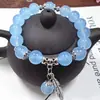 Pulsera de hojas de calcedonia para mujer pulsera de cristal pulsera al por mayor pulsera de pareja pulsera diy pulsera de cuentas personalizada
