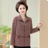 2026 Novo Estilo Elegante Fashion Casual Jaqueta para Mães Primavera e Outono Emagrecedora Meia-idade e Idosos Ajustada ao Corpo Tamanho Plus Versátil Jaqueta