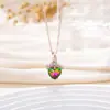 Temperamento Transfronterizo Europeo y Americano Dibujos Animados Colgante Hueco en Forma de Corazón Amor Cadena Clavícula Accesorios Collar de Alta Gama con Incrustaciones de Diamantes para Mujer