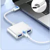 Adecuado para Lector de Tarjetas de Teléfono Móvil Tipo-C Adaptador Tres en Uno Apple Tarjeta Sdtf Línea de Conversión Otg Tarjeta de Memoria Ccd