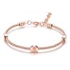 Pulseira de Cabo Redondo 3mm Moda Transfronteiriça Europeia e Americana Pulseira com Contas de Aço Inoxidável Logotipo a Laser Atacado para Mulheres