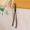 Lanyard tejido de color dopamina, llavero con colgante de cuerda de nailon estilo ins, decoración DIY para accesorios de teléfono y bolso