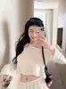 Estilo puramente seductor de chica hot, camiseta de manga larga con hombros descubiertos, ropa de verano para mujer, nuevo top corto sexy 2026, top estilo ins