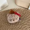 Lindo Pinza para el Cabello de Peluche 3D de Oso con Lazo Rojo, Pinza para Flequillo Estilo Muñeca Girly, Pinza Lateral, Accesorio para el Cabello