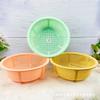 Cesta pequeña redonda para ojos Cesta para verduras de cocina doméstica Cesta para lavar verduras Encriptación hueca engrosada Colador Cesta para lavar arroz Cesta para verduras Cesta para frutas