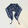 Nuevo Pañuelo Artístico Retro de Cachemir Floral Pequeño en Forma de Diamante con Cuentas, Bufanda Decorativa de Cabeza de Moda y Versátil