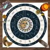 Toalha de mesa de cartas de Tarot, pano decorativo para jogos de tabuleiro, toalha de mesa de veludo com constelação de sol e lua, toalha de mesa de feira estilo ins
