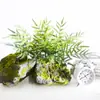Materiales de Plantas Verdes Artificiales para Decoración y Paisajismo, Decoración Suave para Interiores, Material de Flor Individual, Planta Pequeña de Helecho, Manojo de Hierba, Verdeo de Micro Paisaje