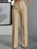 Pantalones de traje de pierna ancha a rayas verticales de cintura alta para mujer, Comercio exterior transfronterizo de verano 2026 Amazon, Elegantes y modernos para el trabajo, Versátiles