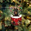 Colgante de Navidad Personalizado Cachorro Acrílico Plano Colgante de Perro Joyería Suministros para Fiesta de Año Nuevo Colgante Decorativo