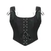 Ropa exterior para mujer strapless con cremallera, faja con tirantes, top tipo corsé sexy ajustado, patrón vintage de porcelana azul y blanca, estilo francés versátil