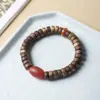 Pulsera de Cuentas de Madera de Nan Sinan para Ajedrez Natural Original Estilo Mori Cinabrio Pulsera DIY Estilo Étnico Boutique para Hombres y Mujeres