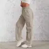 Pantalones Cargo de Tiro Alto con Cordón Transfronterizos Europeos y Americanos 2026 para Mujer Rectos Sueltos Elegantes Casuales de Trabajo
