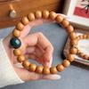 Pulsera de Cabeza de Mono Estilo Vintage con Tallado Original de Semillas, Pulsera de Nogal Forma de Barril Estilo Antiguo, Pulsera de Círculo Único para Hombres y Mujeres, Pulsera de Cuentas de Oración Budista