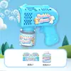 Pistola de Bolhas Fofa com Múltiplos Furos Elétrica Infantil Totalmente Automática Portátil, à Prova de Vazamento, Presente para Vendedores Ambulantes no Atacado