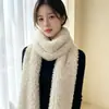 Bufanda Nueva de Peluche Suave y Esponjoso Calentador de Cuello Doble Cara Imitación de Lana de Cordero Calentador de Cuello Estilo Coreano Otoño/Invierno Bufanda de Piel