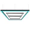 Lámpara de tira LED para oficina, lámpara de araña para tienda, comercial, supermercado, gimnasio, lámpara de modelado con forma creativa, costura sin costuras