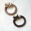 Lindo Cachorro Perla Goma para el Cabello, Scrunchie Color Café, Suave con el Cabello, Diadema Elástica para Mujer, Goma de Tela para el Cabello