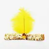 Diadema exclusiva transfronteriza de lentejuelas de plumas de avestruz y diamantes, tocado de plumas indio, venta al por mayor multicolor