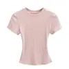El ajuste es perfecto, Camiseta Básica de Manga Corta con Cuello Redondo de Corte Ajustado Skims Kardashian para Mujer, Top de Verano Ajustado que Cubre el Cuerpo