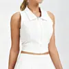Top Esportivo Cruzado Sem Mangas de Secagem Rápida com Gola para Mulheres, À Prova de Choque Slim Fit Roupa de Tênis, Regata de Yoga para Mulheres