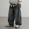 Jeans con Forro de Felpa para Niños Otoño/Invierno 2026 Nuevo Estilo Pantalones Gruesos de Forro Polar de una Pieza para Niños Ropa de Invierno para Niños Grandes