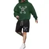 Traje Clásico de Estampado de Cruz Más Vendido Transfronterizo, Conjunto Versátil y Elegante de Sudadera y Shorts
