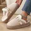 Pantuflas de algodón para mujer 2026, pantuflas de interior para el hogar de invierno, pantuflas estilo boucle, pantuflas de felpa con suela gruesa, cálidas, cómodas y con suela suave