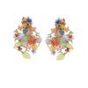Design Personalizado Flores Coloridas Brincos Tecidos à Mão Brincos de Flores com Contas Folha Brincos Longos