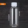 Botellas de Plástico Transparente de Grado Alimenticio al por Mayor en Stock, Botellas Delgadas de Boca Pequeña, Botellas para Muestreo y Dispensación de Líquidos de 30, 50, 100 ml
