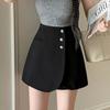 En stock-traje de cuadros falda pantalón línea A para mujer 2025 primavera y verano falda pantalón nuevo pantalones de cintura alta pantalones de pierna ancha casuales para usar en exteriores