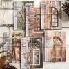 Mo Mo Papel Kraft Branco Material Oco Papel-Paisagem Natural Série de Livros 21 Folhas 6 Estilos Decoração de Caderno Colagem