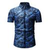 Cárdigan de verano europeo y americano 2024 para hombre, popular transfronterizo, estampado, corte ajustado, camisa casual de manga corta para hombre