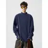 Camiseta de Manga Larga Cálida de Cuello Medio Alto Estilo High Street Americano Derong para Hombre Otoño e Invierno Marca de Tendencia Holgada Talla Grande Camisa de Capa Interior