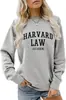 Sudadera con Cuello Redondo Estampada para Mujer Talla Europea Grande Holgada Versátil Mangas Largas Finas Carta de Suministro Transfronteriza de Amazon