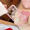 Ilustración linda de cordero estilo coreano, adecuada para funda de teléfono Apple 18pm, iPhone 17 con marco rosa, 16 funda blanda, 15 funda mate