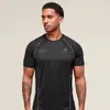 Gimnasio Transfronterizo Nuevo Músculo Fitness Manga Corta Hombre Deporte Marca de Moda Malla Transpirable Cuello Redondo Top Camiseta de Entrenamiento para Correr