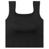 Camiseta sem costura com alça larga e base, Roupa íntima para mulheres com bojo integrado, Adequada para usar por dentro ou por fora, Top Versátil para Esportes