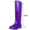 Botas de lluvia de secado rápido sin forro para mujer, de caña alta, de terciopelo y algodón, impermeables, antideslizantes, de media pantorrilla, zapatos de goma, botas de agua, cálidas para cocina