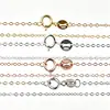 Collar de Plata de Ley S925 para Mujer Cadena en forma de O Personalizable Versátil DIY Cadena para Clavícula Cadena Lisa Sin Colgante 45cm Venta al por Mayor