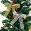 Manualidades Navideñas con Pedrería, Lazos Navideños, Decoración de Atmósfera Navideña, Lazos Brillantes Dorados y Plateados, Transfronterizo