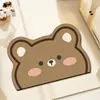 Tapete Absorvente de Lama de Diatomáceas Padrão Desenho Animado Porta Banheiro Entrada de Banheiro Tapete para Pets