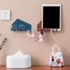 # Soporte de Carga Creativo Adhesivo Grande para Teléfono y Tableta, Gancho de Almacenamiento sin Rastro con 4 Ganchos para Almacenamiento detrás de la Puerta del Dormitorio