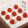 Cuentas sueltas de ágata rojo del sur natural genuino para pulseras hechas a mano DIY, cuentas redondas, cuentas individuales sólidas de ágata rojo del sur, materiales para pulseras de ágata
