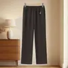 Pantalones para mujeres de mediana edad y mayores, pantalones largos casuales de primavera y otoño, nuevos pantalones rectos elásticos de cintura alta elegantes para madres y abuelas