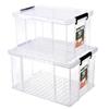 Venta al por mayor de fábrica Caja de almacenamiento grande de alta transparencia Caja de almacenamiento de plástico para juguetes Caja de almacenamiento para ropa Caja organizadora engrosada